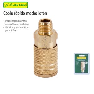 COPLE NEUMATICO RAPIDO TIPO M LATON 1/4 MACHO LT