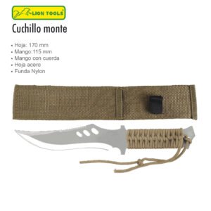 CUCHILLO 7 MANGO CUERDA VERDE FUNDA NYLON LION TOOLS