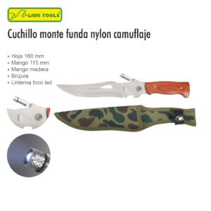 CUCHILLO 6 M/M FUNDA BRUJULA LUZ LION TOOLS