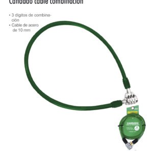 CANDADO CABLE 3/8" COMBINACION 65 CM LION TOOLS