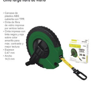 CINTA LARGA 30 METROS FIBRA DE VIDRIO LION TOOLS