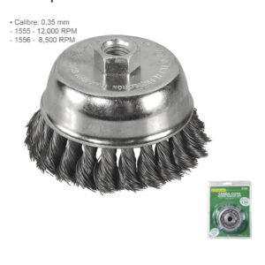 CARDA COPA ALAMBRE TRENZADO 4" CAL .35 FINO LION TOOLS