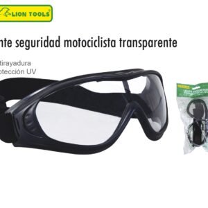 LENTE DE SEGURIDAD PARA MOTOCICLISTA TRANSPARENTE LION TOOLS