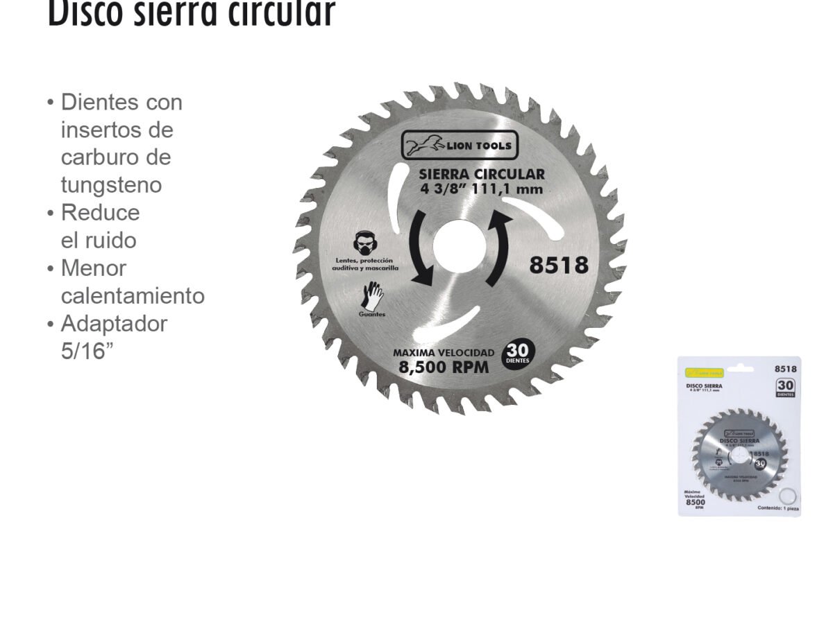 hada Chapoteo eficacia Disco sierra circular 4 3/8" 40 D - Lion tools
