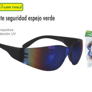 LENTE DE SEGURIDAD LIGERO ESPEJO VERDE LION TOOLS