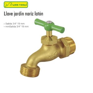 LLAVE PARA JARDIN DE NARIZ 3/4 LATON 180 GMS LION TOO