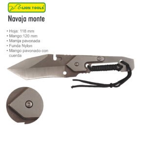 CUCHILLO 4 MANGO CUERDA NEGRA FUNDA NYLON LION TOOLS