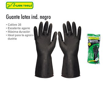 GUANTE LATEX NEGRO CHICO INDUSTRIAL LION TOOLS