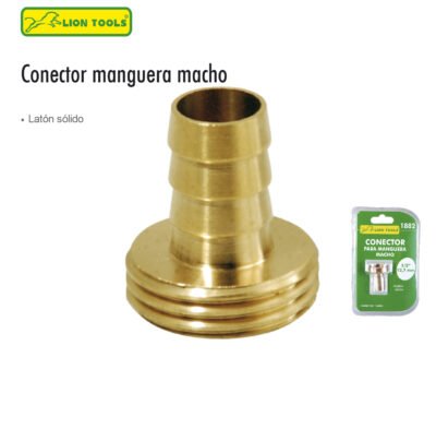 CONECTOR PARA MANGUERA DE 1/2 MACHO LATON LION TOOLS