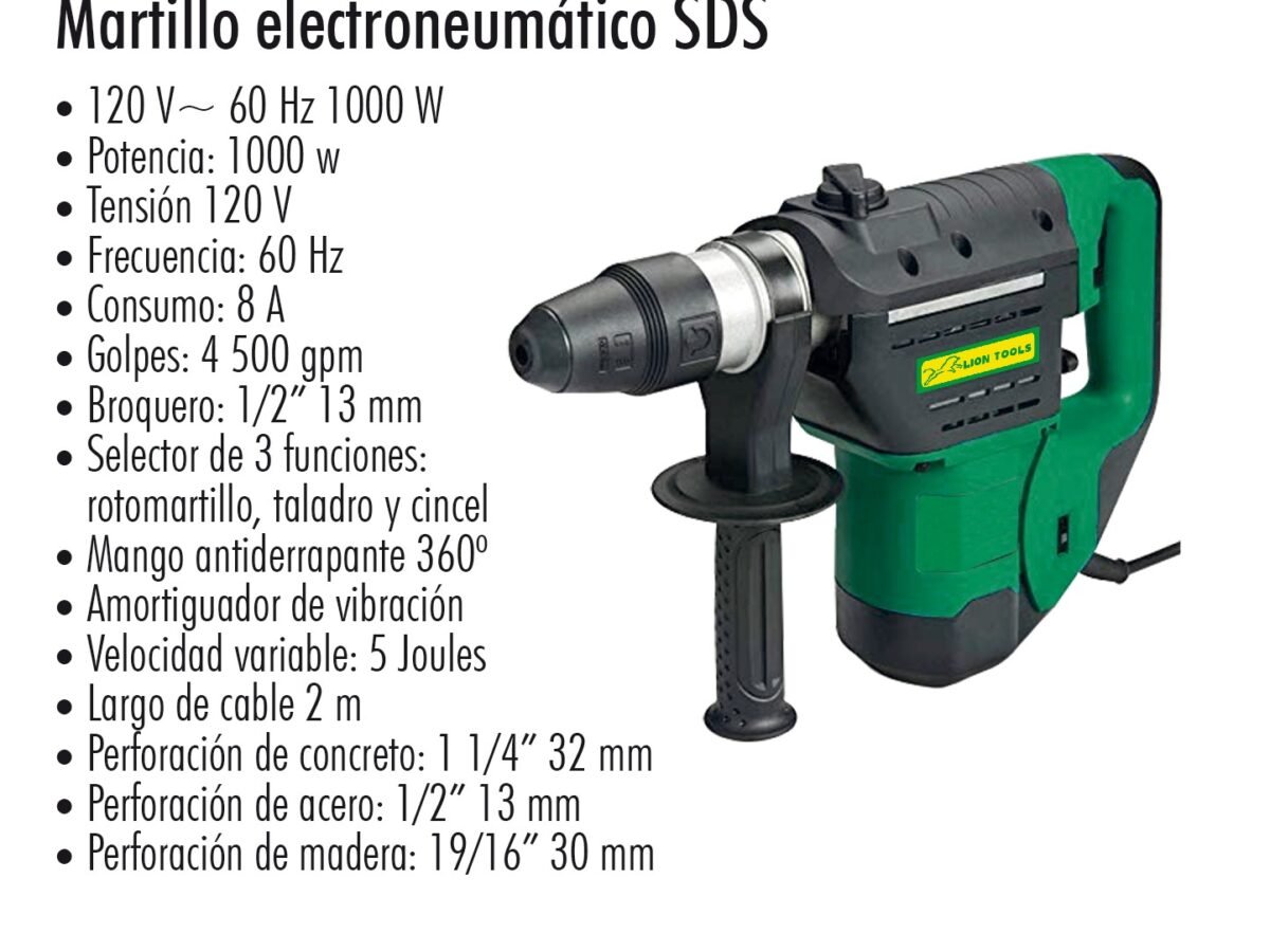 pavo niña cable Martillo electroneumatico SDS Lion Tools - Lion tools