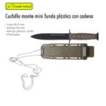 CUCHILLO MINI 3 1/2 VERDE FUNDA Y CADENA LION TOOLS