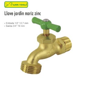 LLAVE PARA JARDIN DE NARIZ 1/2 ZINC 110 GMS LION TOOLS