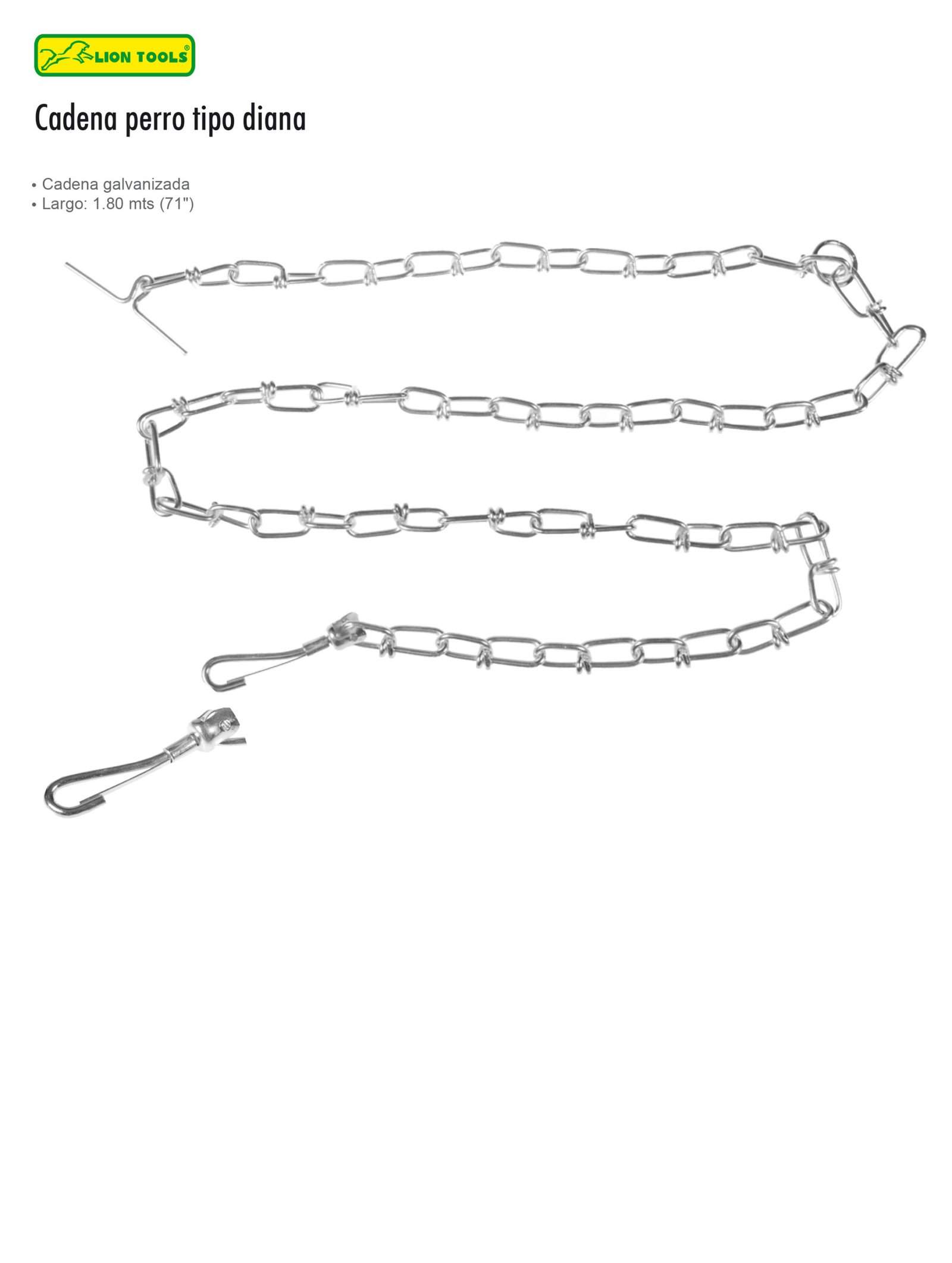 CADENA PARA PERRO 30 2.8mm TIPO DIANA LION TOOLS Lion Tools