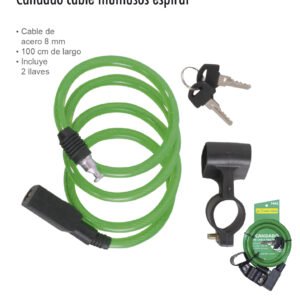 CANDADO CABLE ESPIRAL 100 CM LION TOOLS