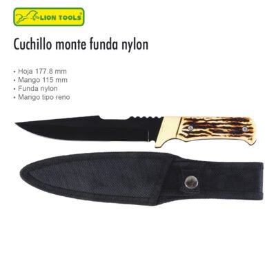 CUCHILLO 7 MANGO TIPO RENO FUNDA NYLON LION TOOLS