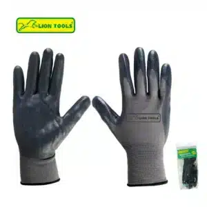 Guantes nylon palma de nitrilo negros talla g