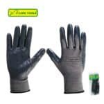 Guantes nylon palma de nitrilo negros talla m