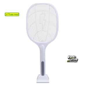 Raqueta mata mosquitos recargable con base