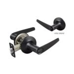 Cerradura de manija color negro para baño