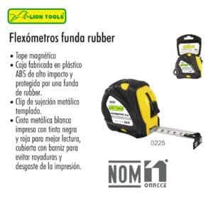 Flexómetro con funda rubber 3 metros