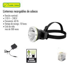 Lampara led recargable de cabeza 10w