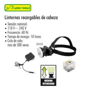 Lampara para cabeza recargable 150 lumenes