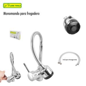 Monomando para fregadero cuello flexible