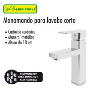 Monomando para lavabo corto Lion tools