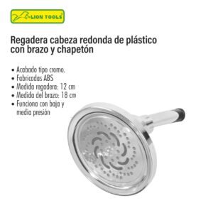 Regadera cabeza redonda con brazo