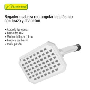 Regadera rectangular con brazo y chapeton