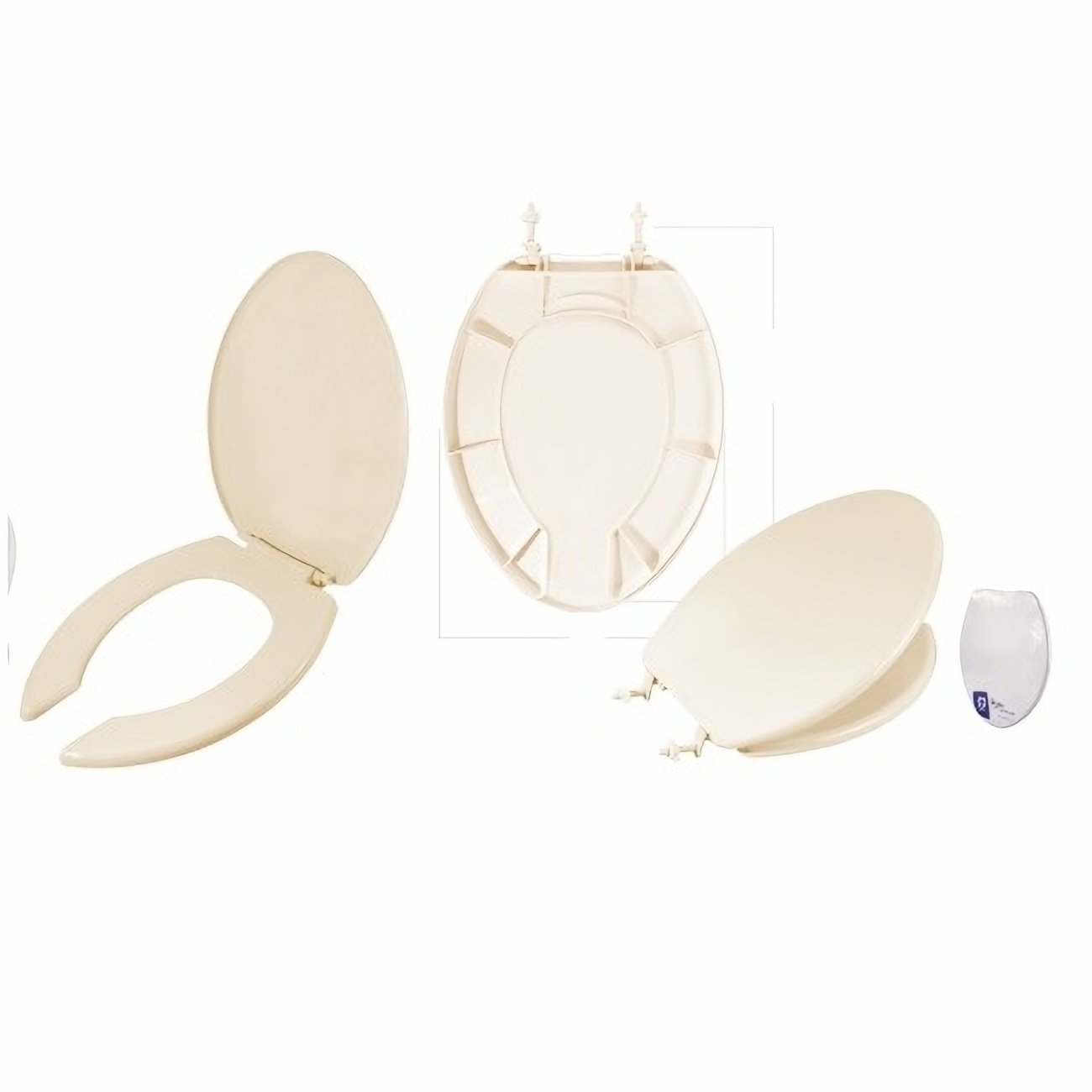 Asiento de baño alargado color hueso 1 Asiento de baño alargado color hueso