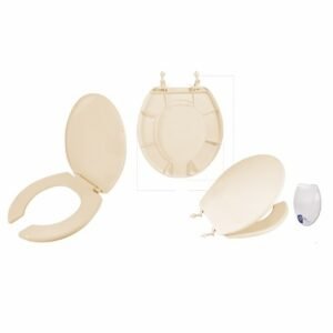 Asiento para taza de baño redondo hueso