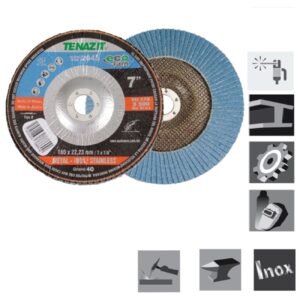 Disco laminado lija metal 7 pulgadas grano 80