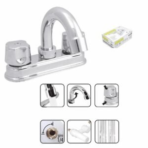 Mezcladora para lavabo cuello corto