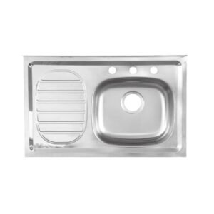 Tarja de sobreponer escurridor izquierdo acero inoxidable