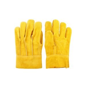 Guantes cortos de carnaza de res amarillo