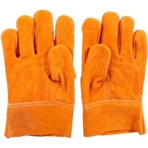 Guantes cortos de carnaza naranjas