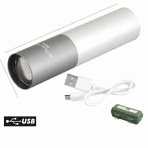 Linterna led de aluminio recargable y ajustable 3w