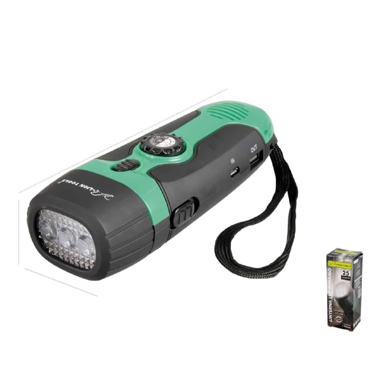 Linterna led recargable dinamo