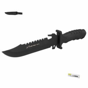 Cuchillo táctico de supervivencia negro