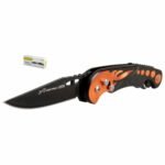 Navaja monte automática negra con naranja