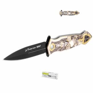 Navaja pavonada para caza 4 pulgadas