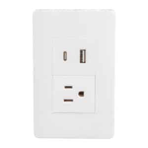 Placa doble contacto USB A y C con contacto polarizado