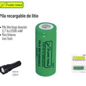 Pila recargable de litio para para linterna lion tools