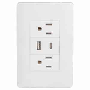 Placa doble contacto USB A C y doble contacto