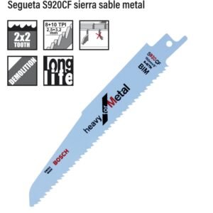 Segueta para sierra sable S920CF corte de metal Bosch