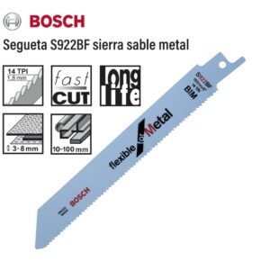 Segueta para sierra sable S922BF corte de metal Bosch