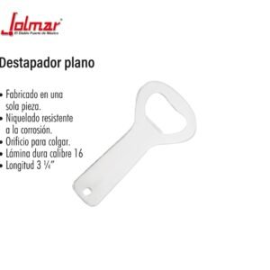 Destapador plano de acero inoxidable