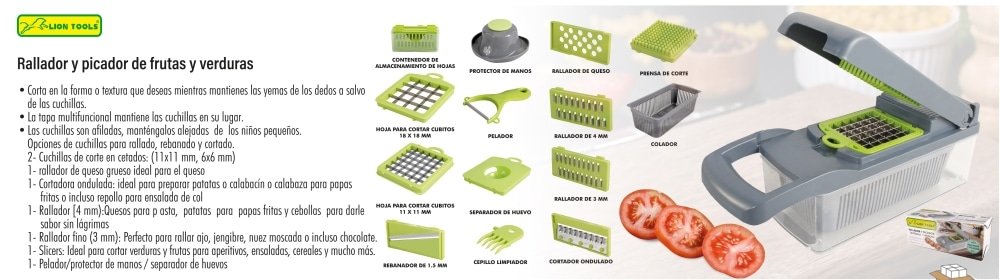 Rallador y picador de frutas y verduras 1 Rallador y picador de frutas y verduras