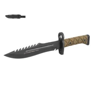 Cuchillo táctico 8 pulgadas pavonado mango rubber